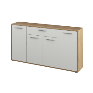 Comoda HDF stejar sonoma alb Lunia 163x33x86 cm