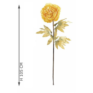 Floarea artificiala Peonia galbena 105 cm