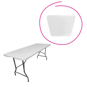 Masa pliabila de gradina,plastic otel alb gri, Mahal 180x70x74 cm