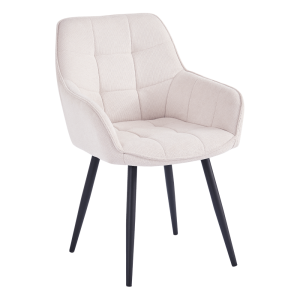 Fotoliu de design textil bej metal negru Marken 58.5x62x86 cm