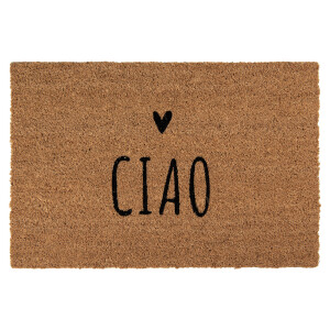 Covoras intrare casa fibre cocos maro negru Ciao 60x40x2 cm