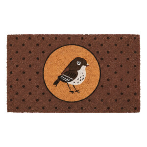 Covoras intrare casa PVC fibre cocos multicolor Pasare 75x45x1 cm