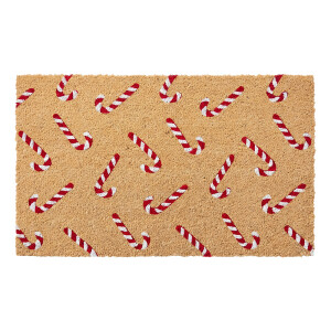 Covoras intrare casa PVC fibre cocos multicolor Craciun Acadele 75x45x1 cm