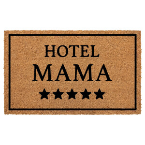 Covoras intrare casa PVC fibre cocos maro negru Hotel Mama 75x45x1 cm