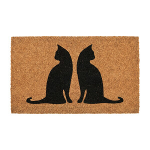 Covoras intrare casa PVC fibre cocos maro negru Pisicute LT 75x45x1 cm