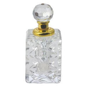 Sticla decorativa transparenta aurie 3x3x7 cm