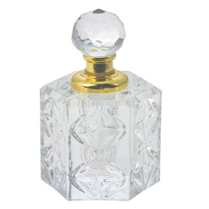 Sticla decorativa aurie transparenta 4x4x7 cm