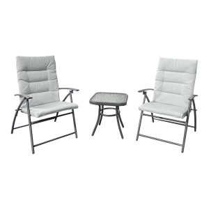 Set mobilier gradina gri Muson 45x45x45 cm, 60x63x83/91 cm