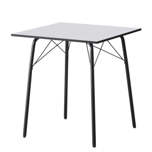 Masa dining MDF alb metal negru Nalak 70x70x75 cm