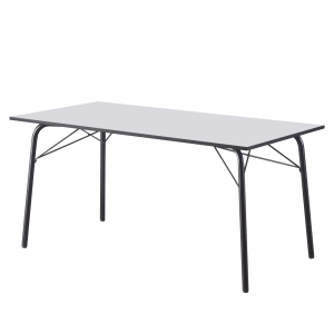 Masa dining MDF alb metal negru Nalak 160x80x75 cm