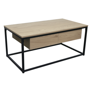 Masuta de cafea MDF stejar metal negru Navaro 100x55x45 cm 