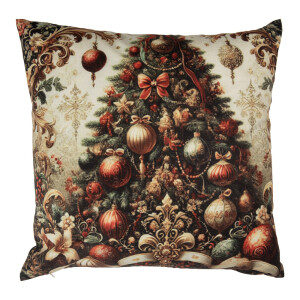 Perna decorativa Craciun Bradut poliester multicolor 45x45x4 cm