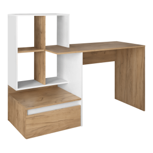 Birou DTD stejar artisan alb Nereo 145x52x111.6 cm