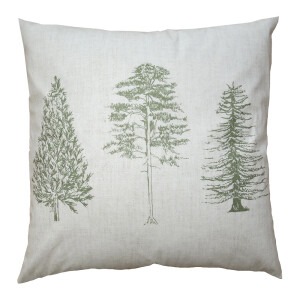 Set 2 fete perna textil bej verde Brazi 45x45 cm