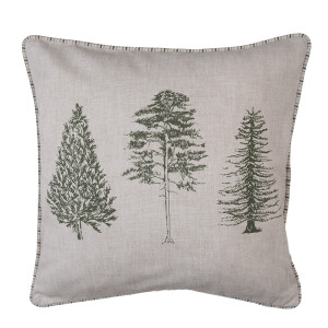 Fata perna bumbac bej verde Brazi 40x40 cm