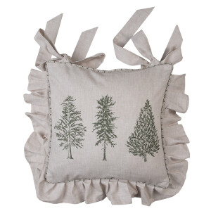 Set 4 perne scaun bumbac bej verde Brazi 40x40 cm