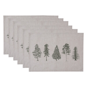 Set 6 suporturi farfurii bumbac bej verde Brazi (6) 48x33 cm