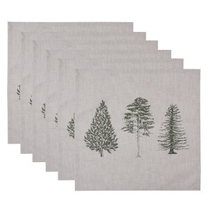 Set 6 servetele bumbac bej verde Brazi (6) 40x40 cm