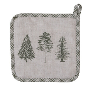 Servet termic bucatarie bumbac bej verde Brazi 20x20 cm