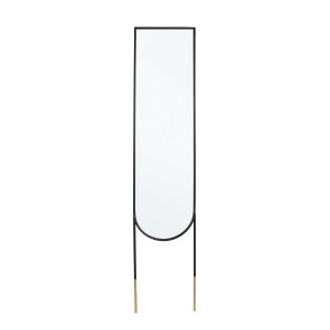 Oglinda de podea cu rama din fier negru auriu Reflix 35x3x170 cm