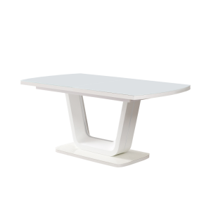 Masa dining extensibila alb lucios Olav 160-200x90x75 cm