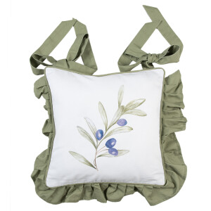 Set 2 fete perne scaune bumbac Masline 40x40 cm