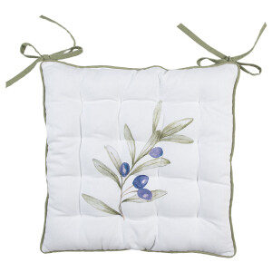 Set 2 perne scaune bumbac Masline 40x40x4 cm