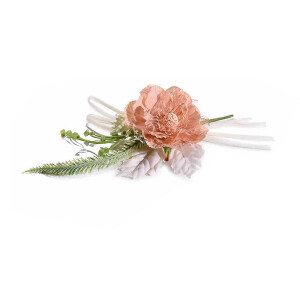 Set 3 Bujori artificiali maro verzi 22 cm