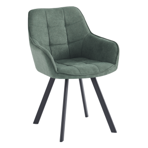 Scaun de design catifea verde metal negru Petin 58.5x62x84.5 cm