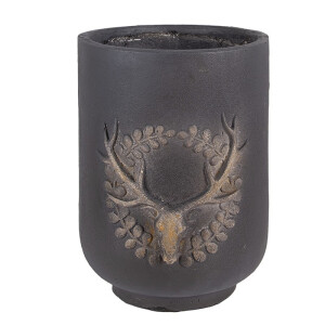 Ghiveci flori ceramica gri maro Ø 23x31 cm