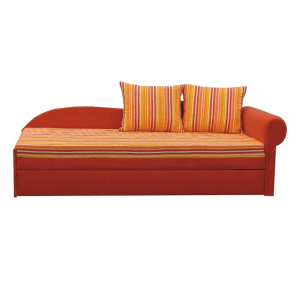 Canapea extensibila cu tapiterie textil portocaliu dreapta Aga 197x78x75 cm