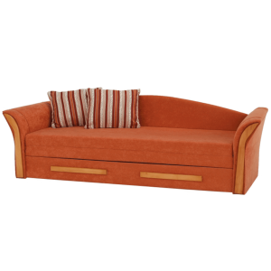 Canapea extensibila cu tapiterie textil portocaliu arin Patryk 215x78x75 cm
