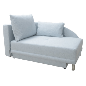Canapea extensibila cu tapiterie textil albastru deschis de stanga Laurel 149x90x80 cm