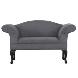Canapea cu tapiterie textil gri si picioare lemn negru Fabricio 122x51x71.5 cm
