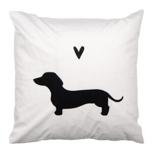 Perna decorativa Catelusi textil alb negru 45x45x4 cm