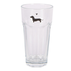 Set 6 pahare sticla transparenta neagra Catelus Ø 8x15 cm / 320 ml