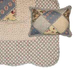 Cuvertura textil matlasat multicolor Flowers 180x250 cm