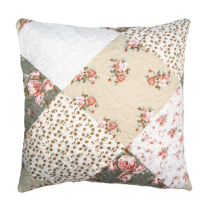 Fata perna textil matlasat Flowers 50x50 cm