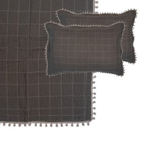 Cuvertura textil matlasat gri 220x240 cm