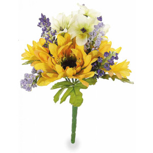 Buchet flori de camp si floarea soarelui Yellow 20 cm