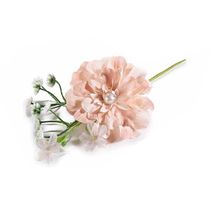 Set 3 flori artificiale Peonia maro verde 18 cm