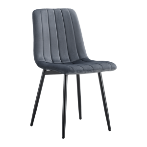 Scaun catifea gri metal negru Ramita 44.5x56.5x86 cm