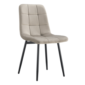 Scaun catifea gri metal negru Ramita 44.5x56.5x86 cm 