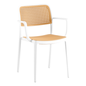 Scaun stivuibil alb bej Ravid 58x55x81.5 cm
