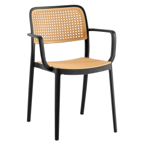 Scaun stivuibil negru bej Ravid 58x55x81.5 cm