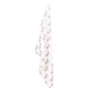 Prosop bucatarie bumbac alb rosu Biciclete 50x70 cm