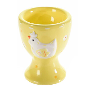 Suport ou din ceramica galben alb 5.5x7.5 cm