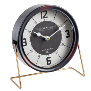Ceas de masa metal negru Clement Black 25x22 cm
