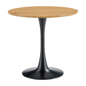 Masa dining MDF stejar metal negru Reventon 80x74 cm