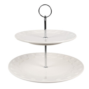 Platou supraetajat ceramica alba 26x26 cm